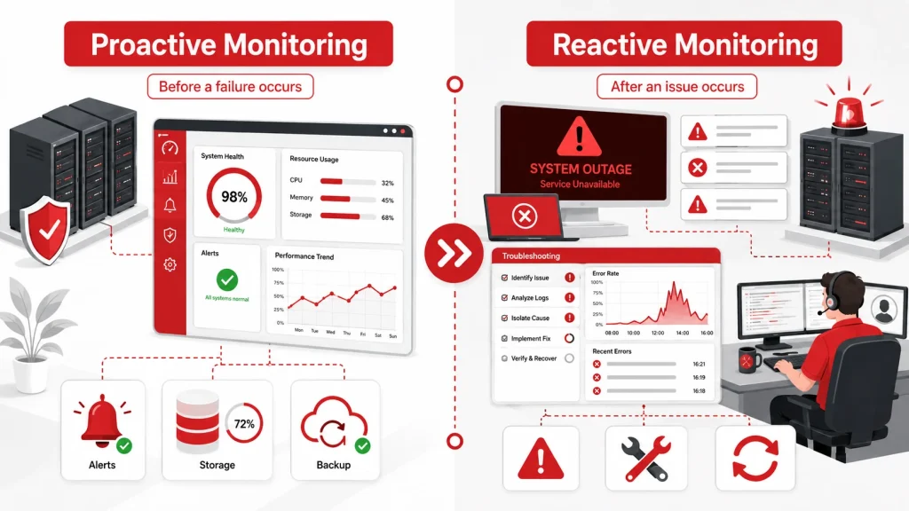 Proactive Monitoring vs. Reactive Monitoring