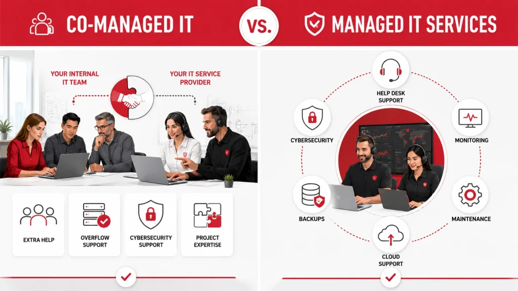 Co-Managed IT vs Managed IT Services: Key Differences