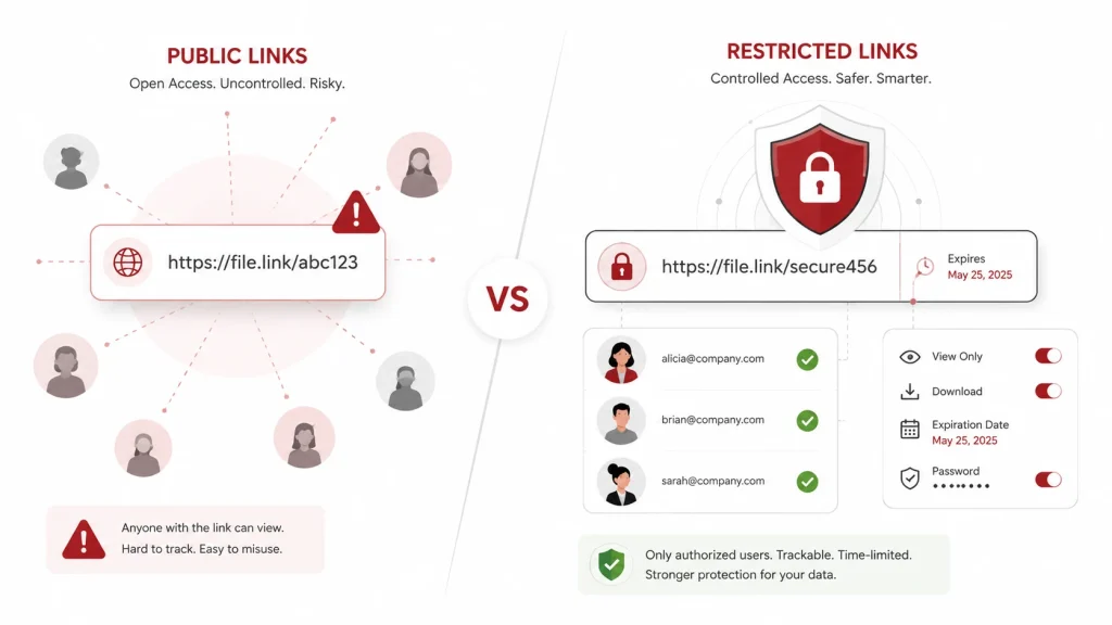 Public Links vs Restricted Links