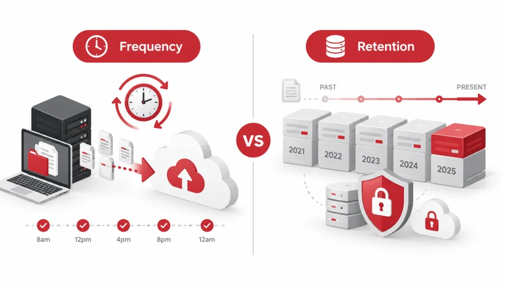 Backup Retention vs Backup Frequency